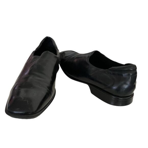 DONALD J PLINER Black Leather Shoes Loafers Business Casual Dress Mens Size 12